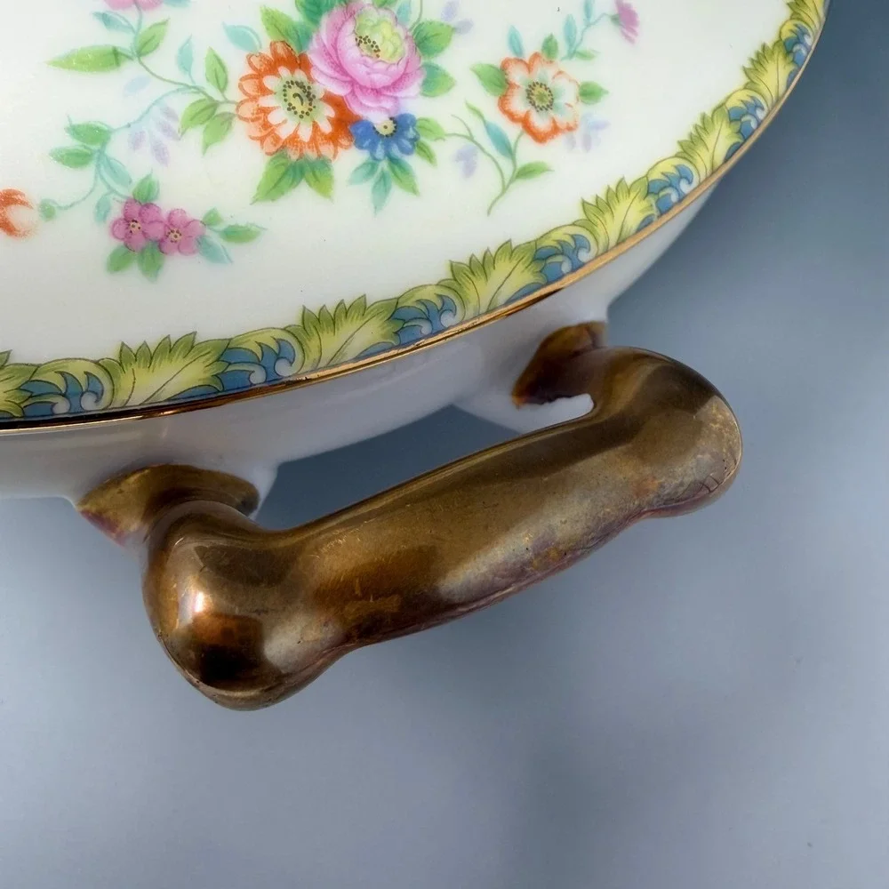 Vintage‎ Morimura Gumi Noritake Japan Hand Painted Floral Covered Casserole Dish